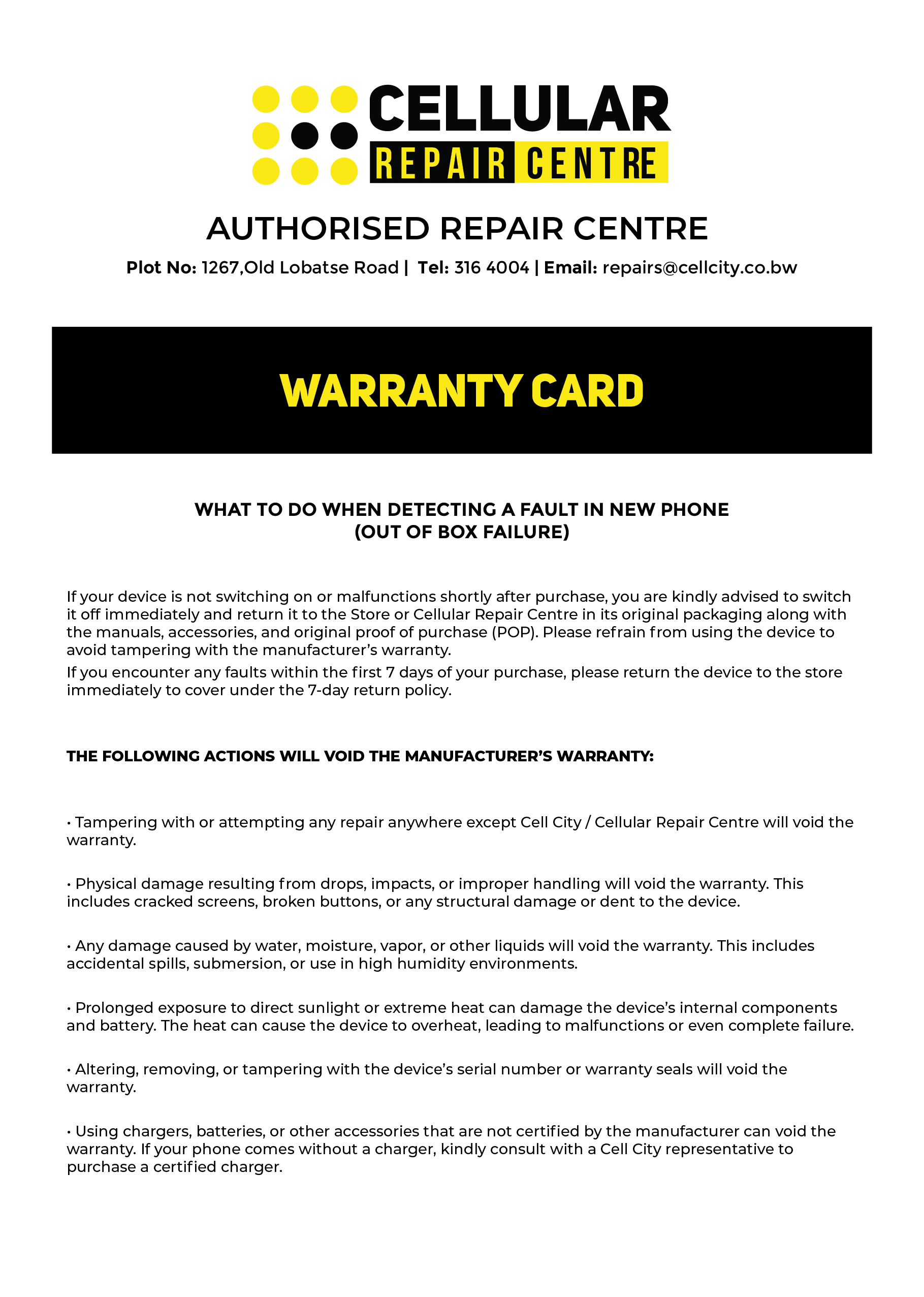 Cell City Warranty_Front